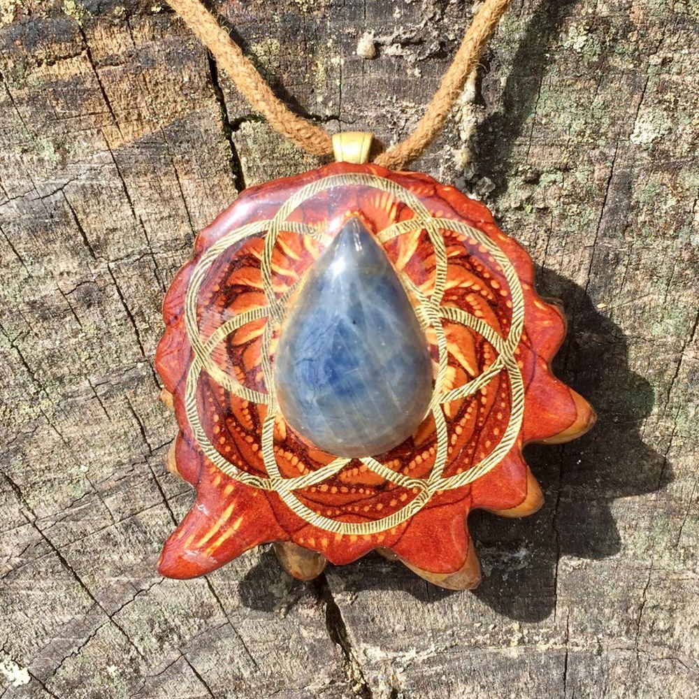 Blue Kyanite (Medium) Third Eye Pinecone Necklace